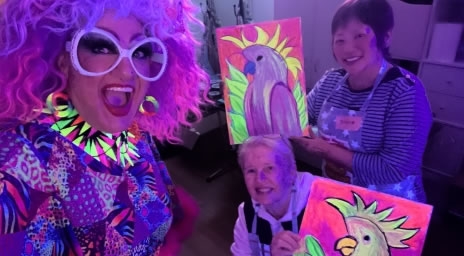Halloween Neon Glow In The Dark Paint And Sip With A Drag Queen